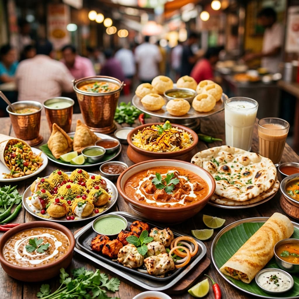 Vibrant Indian Food Spread
